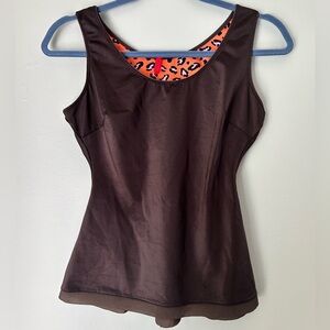 Spanx Brown Tank Top L | Shaping Fit | Reversible Cheetah Print Inside